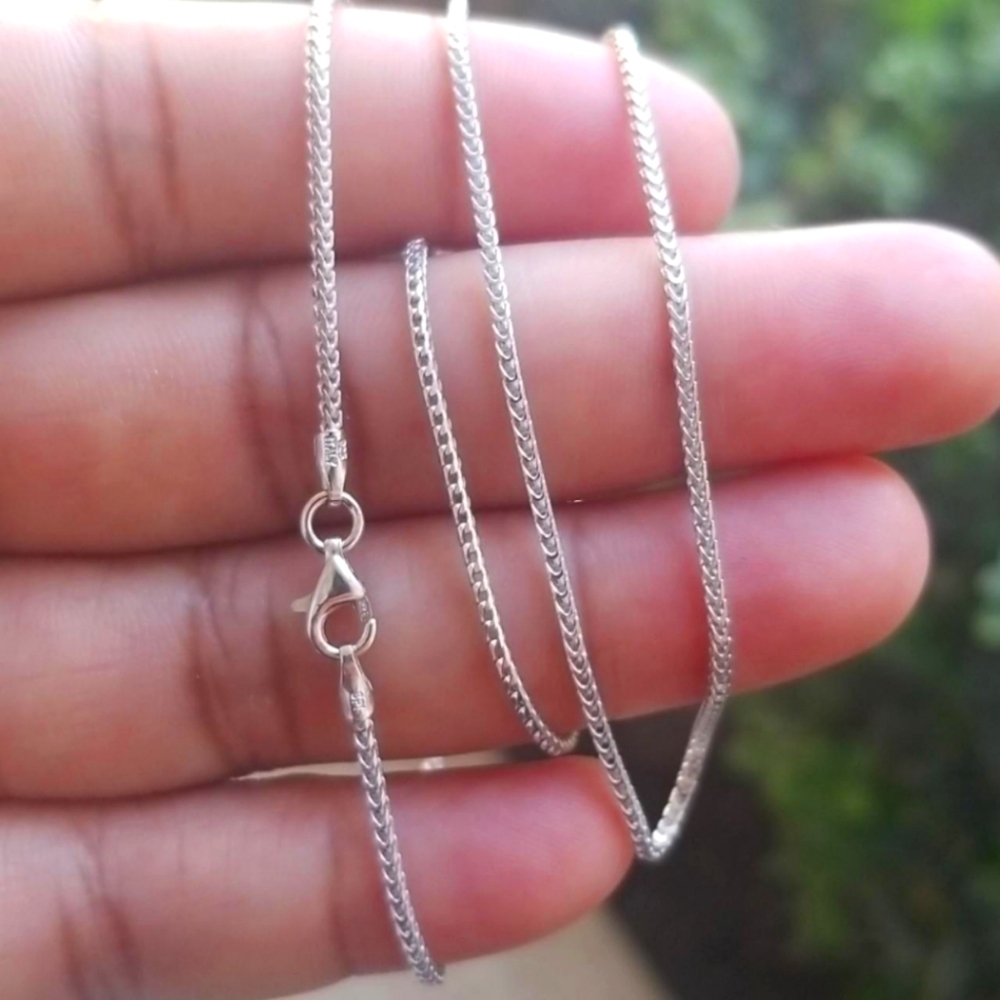 Sterling Silver 925 Rhodium Plated Franco 100 Chain 1.1mm 20"